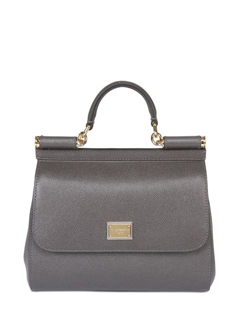 bag dolce gabbana pelle dauphine grey|DOLCE & GABBANA Dauphine Medium Miss Sicily Satchel Grey .